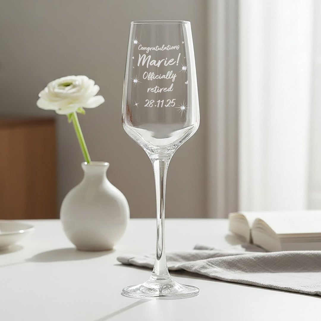 Retirement Diamante Embellished Champagne Flute