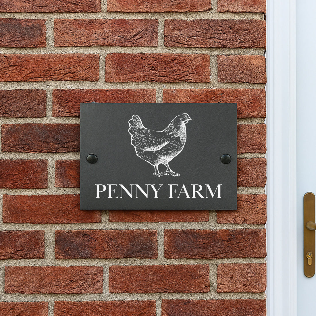Chicken Slate House Number or Name Wall Mounted Sign