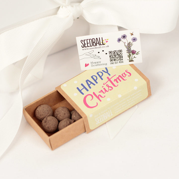 Stemless Glass And Christmas Wildflower Seed Balls Gift Set