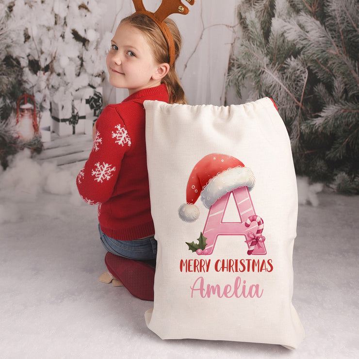 Personalised Large Christmas Alphabet Santa Gift Sack