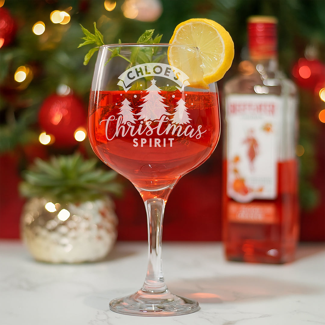 Christmas Spirit Gin Glass and Chocolate Truffles Gift Boxed Set