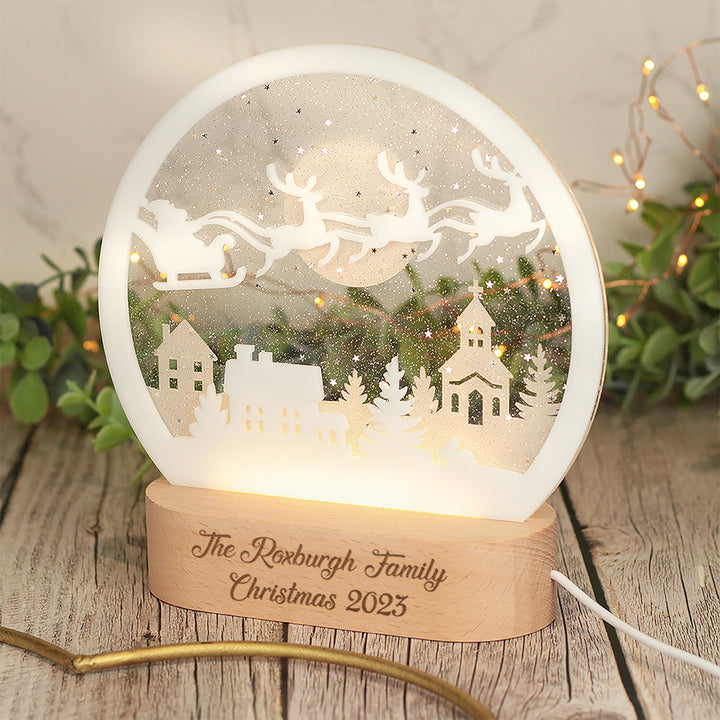 Christmas Winter Village Sparkling Night Sky Snow Christmas Light Decoration-Love Lumi Ltd