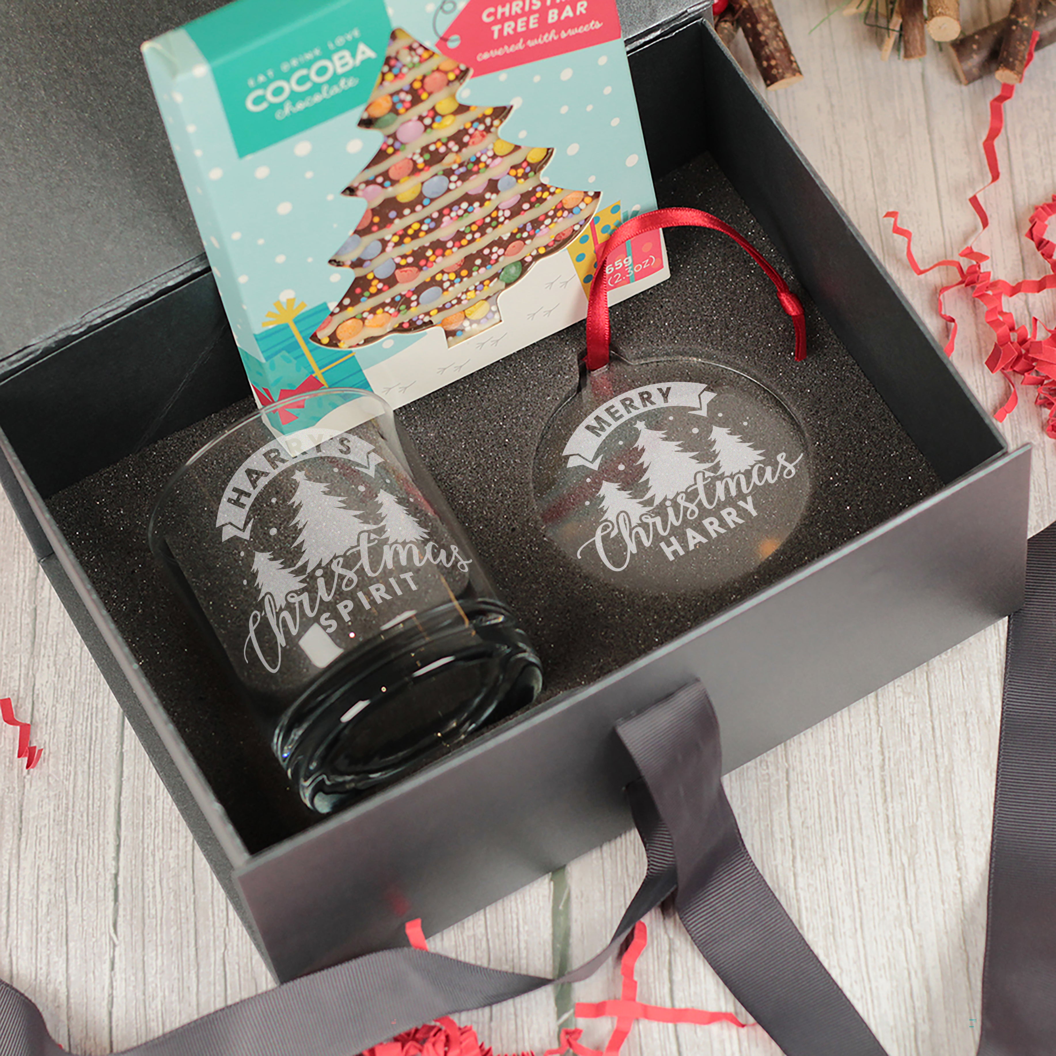 Christmas Spirit Tumbler Glass with Gift Boxed Set