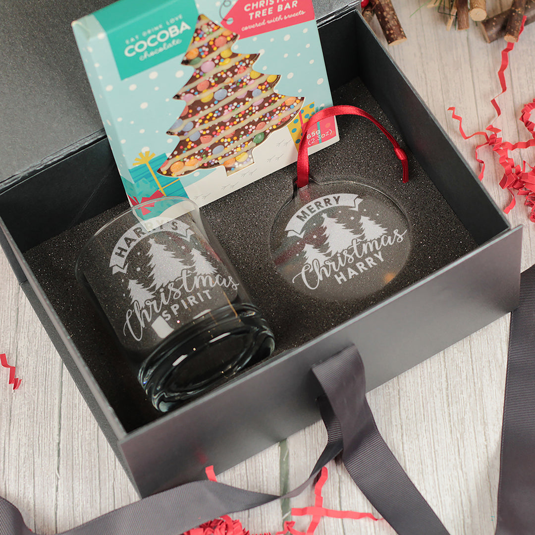 Christmas Spirit Tumbler Glass with Gift Boxed Set