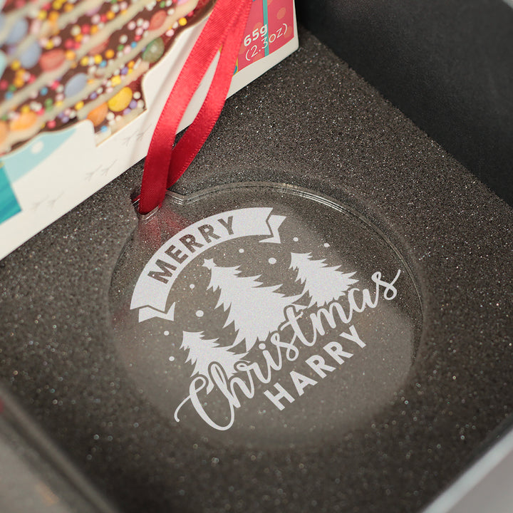 Christmas Spirit Highball Glass and Decoration Gift Boxed Set