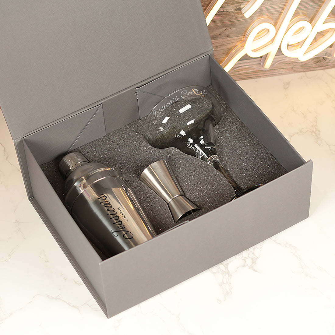 Any Message Cocktail Glass Boxed Gift Set