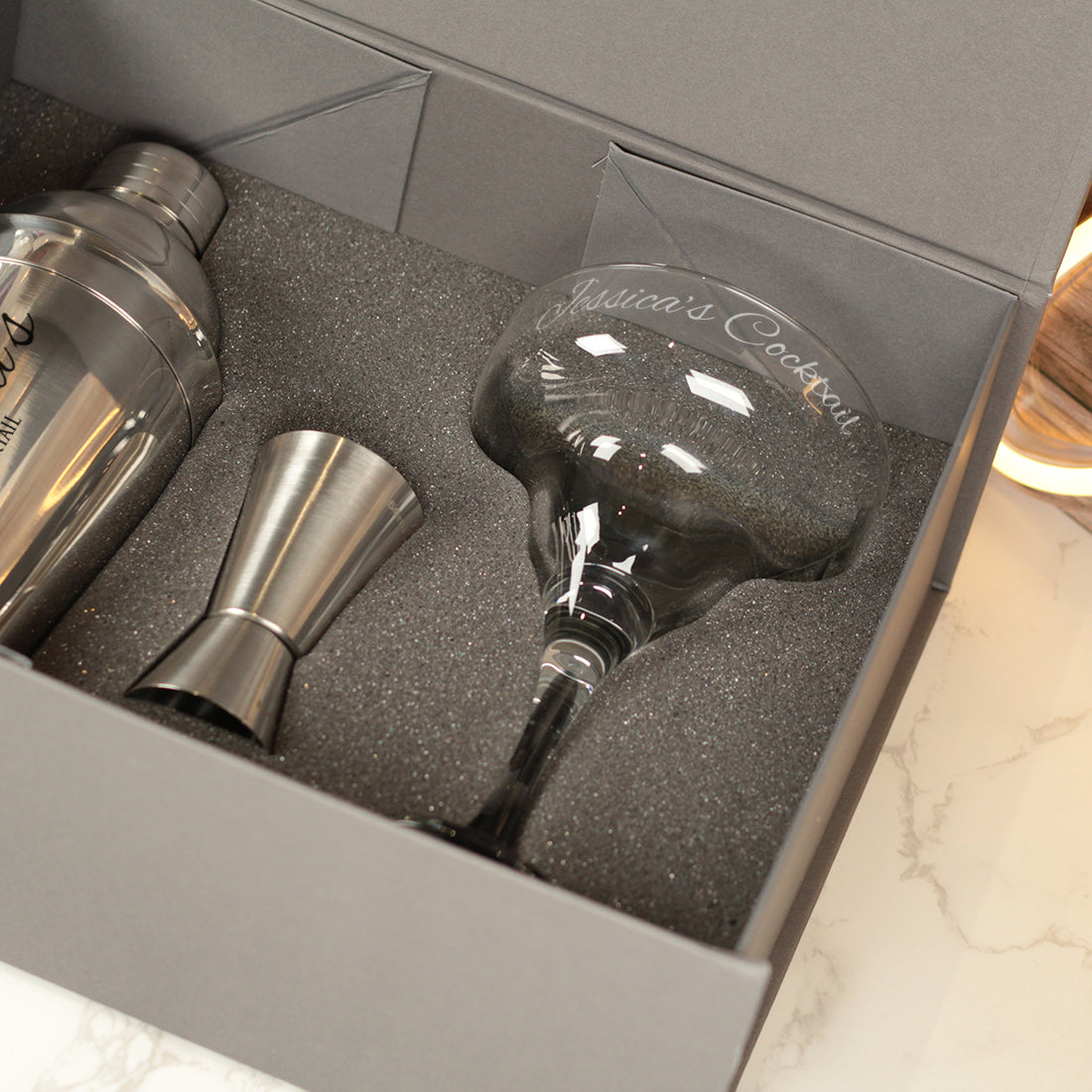 Any Message Cocktail Glass Boxed Gift Set