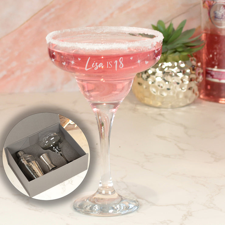 Birthday Hearts and Stars Engraved Cocktail Glass-Love Lumi Ltd