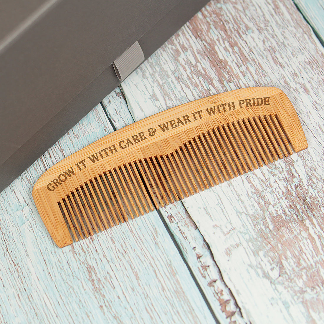 Stay Beer'd Pint Glass and Beard Comb Gift Set