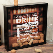 Couples That Drink Together Wine Prosecco Cork Saver Collector Frame Keepsake