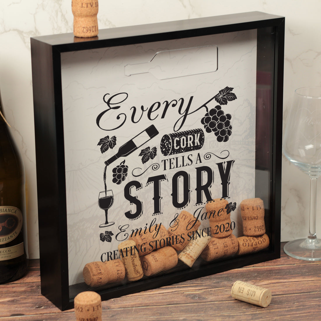 Every Cork Tells A Story Wine Prosecco Saver Collector Frame Keepsake-Love Lumi Ltd