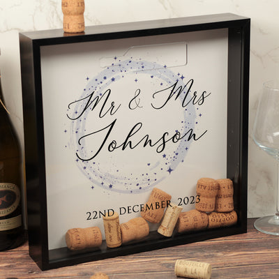 Sparkly Circle Wine Prosecco Saver Collector Frame Wedding Keepsake Gift