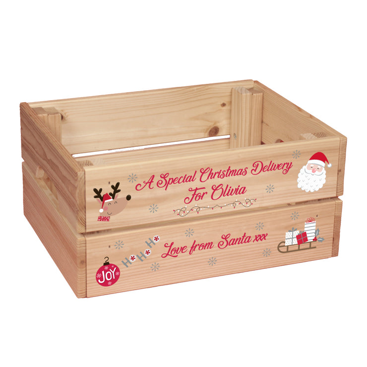 Rudolph and Santa Christmas Eve Gift Crate