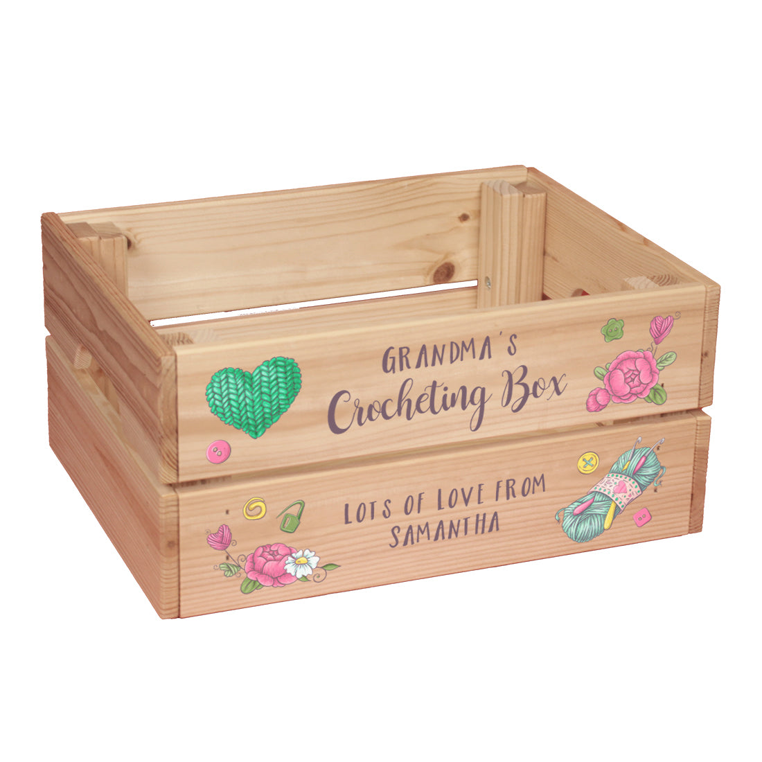 Crochet Gift Treat Storage Box Crate-Love Lumi Ltd