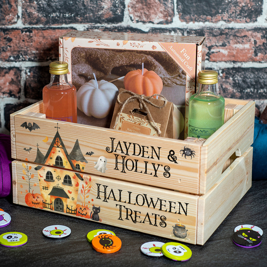 Halloween Haunted House Trick or Treat Hamper Gift Crate-Love Lumi Ltd