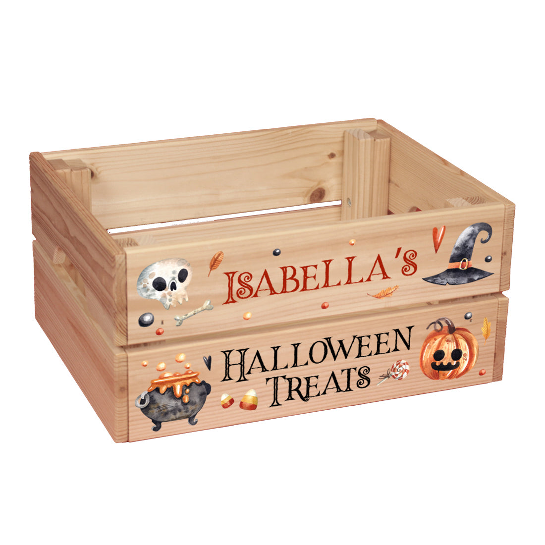 Halloween Watercolour Theme Trick or Treat Hamper Gift Crate-Love Lumi Ltd