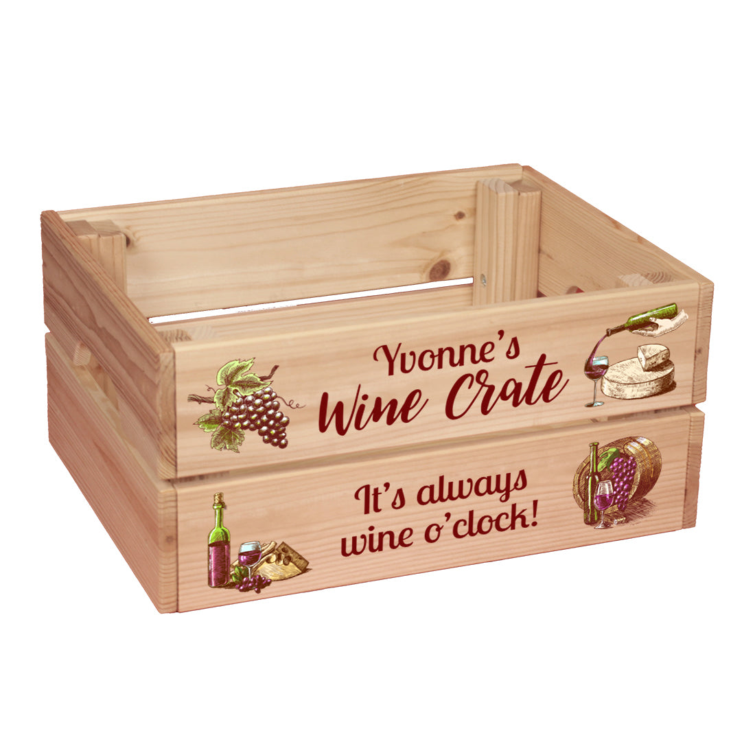 Personalised Red Wine Treat Hamper Gift Crate-Love Lumi Ltd