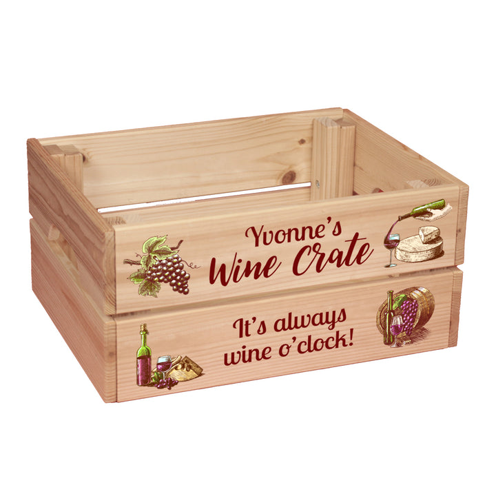 Personalised Red Wine Treat Hamper Gift Crate-Love Lumi Ltd