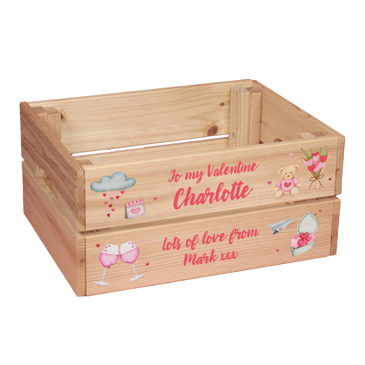Personalised Valentines Day Treat Hamper Gift Crate