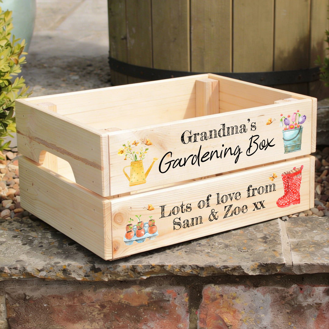 Watercolour Flowers Garden Gift Treat Hamper Crate
