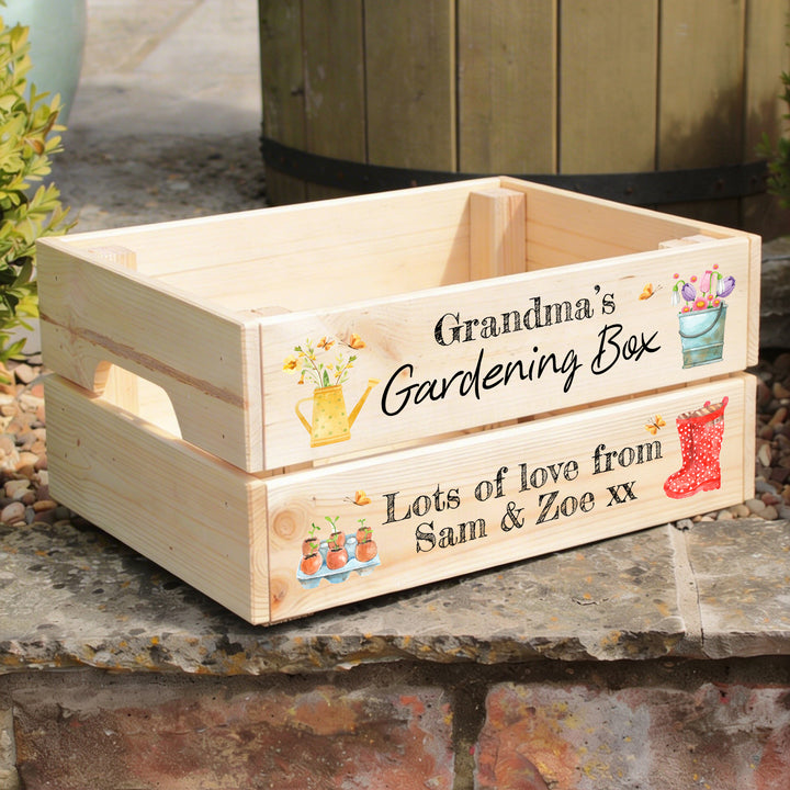 Watercolour Flowers Garden Gift Treat Hamper Crate