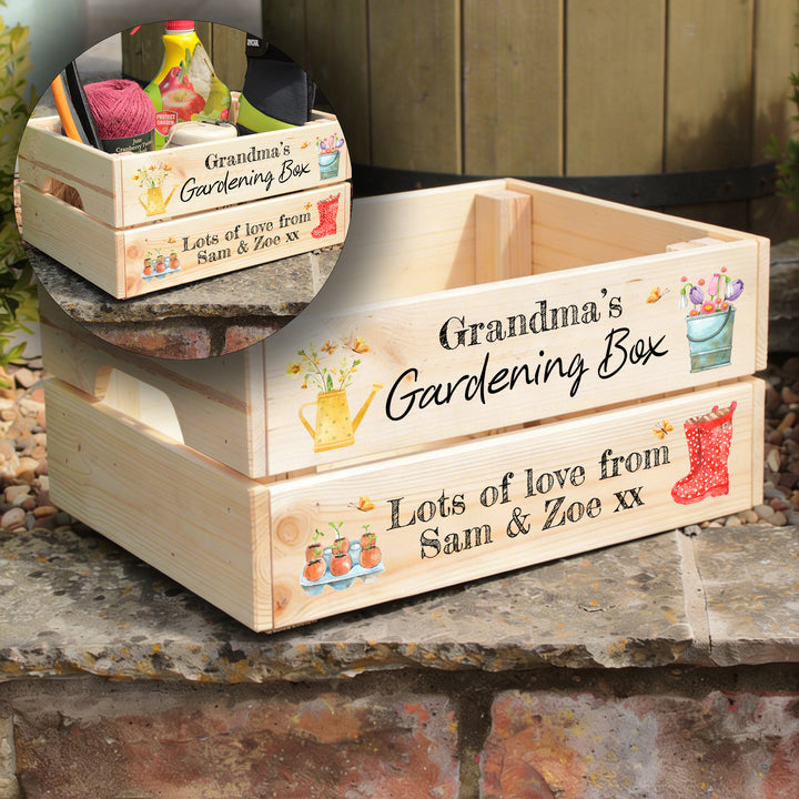 Watercolour Flowers Garden Gift Treat Hamper Crate