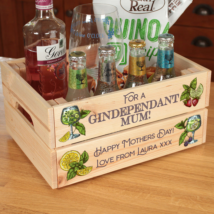 Personalised Gin Lover Mother's Day Treat Hamper Gift Crate