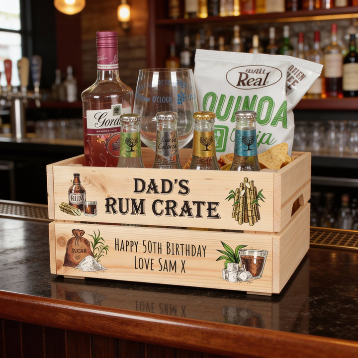 Personalised Rum Bar Treat Hamper Gift Crate