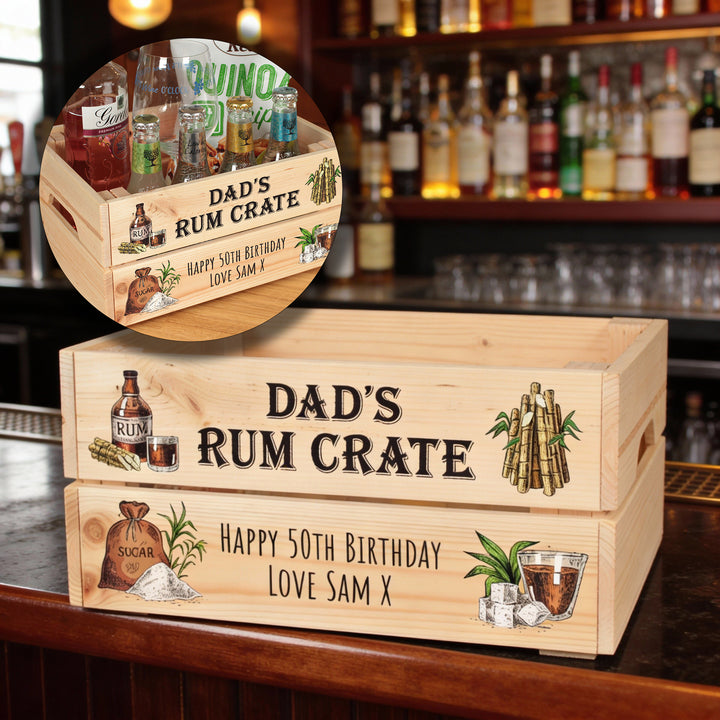 Personalised Rum Bar Treat Hamper Gift Crate