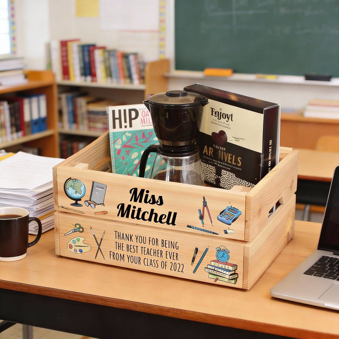 Personalised Teacher Hamper Treat Gift Box Crate