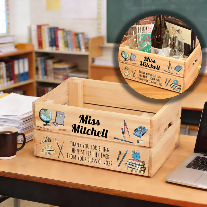 Personalised Teacher Hamper Treat Gift Box Crate