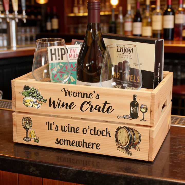 Personalised White Wine Treat Hamper Gift Crate