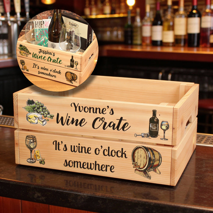 Personalised White Wine Treat Hamper Gift Crate