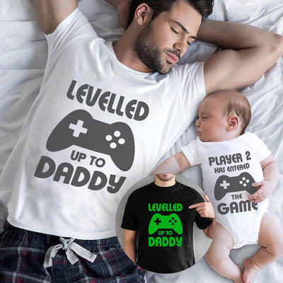 Dad and Baby 1st Father's Day Gamer T-Shirt Baby Grow Set-Love Lumi Ltd