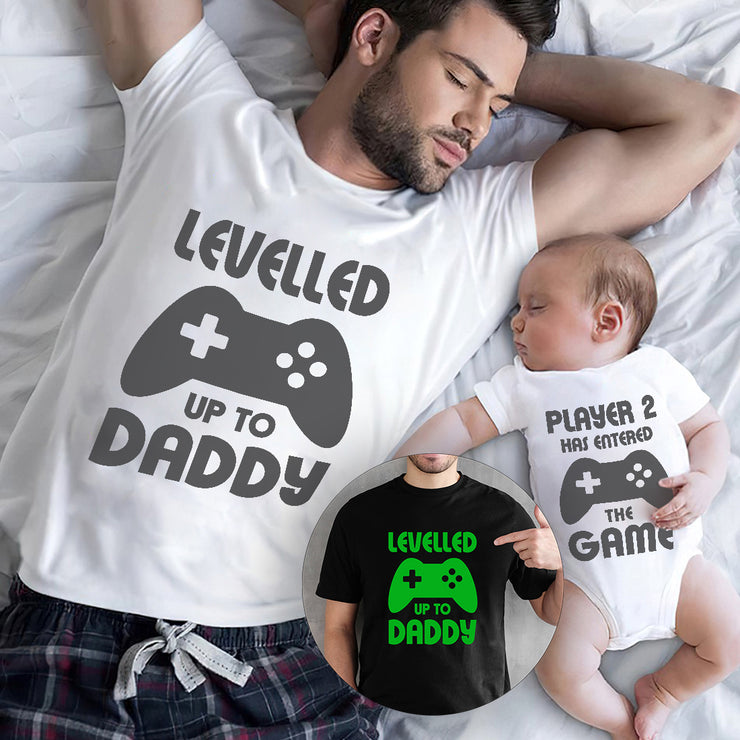 Dad and Baby 1st Father's Day Gamer T-Shirt Baby Grow Set