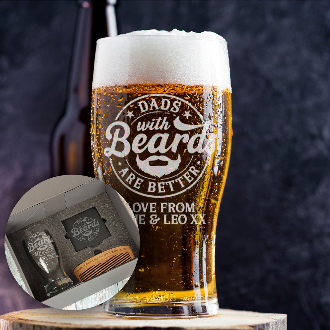 Dads with Beards are Better Pint Glass