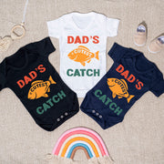 Reel Cool And Cutest Catch Dad And Baby Fishing T-Shirt and Baby Grow Set