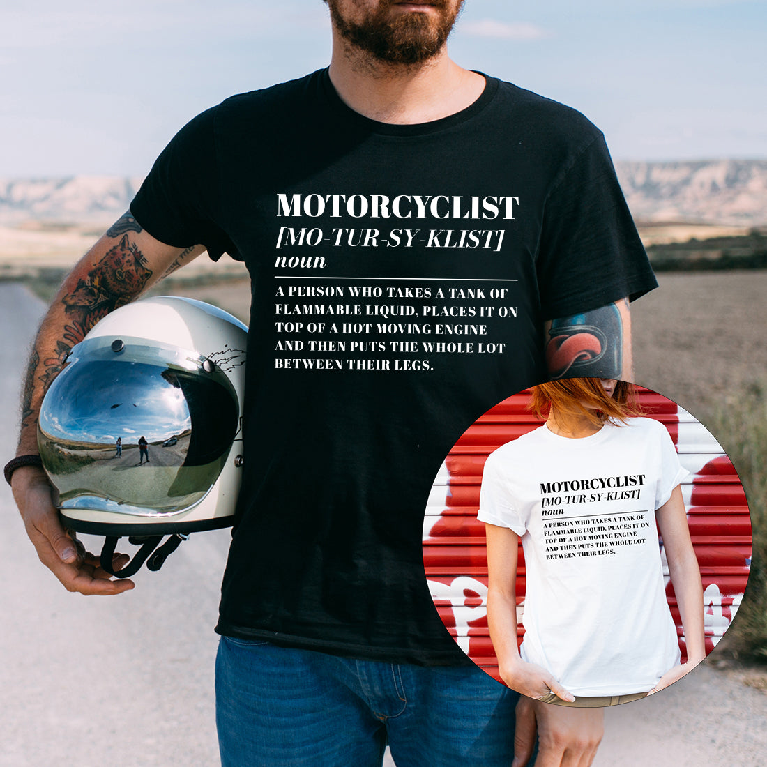 Motorcyclist Dictionary Meaning Definition Unisex T-Shirt-Love Lumi Ltd