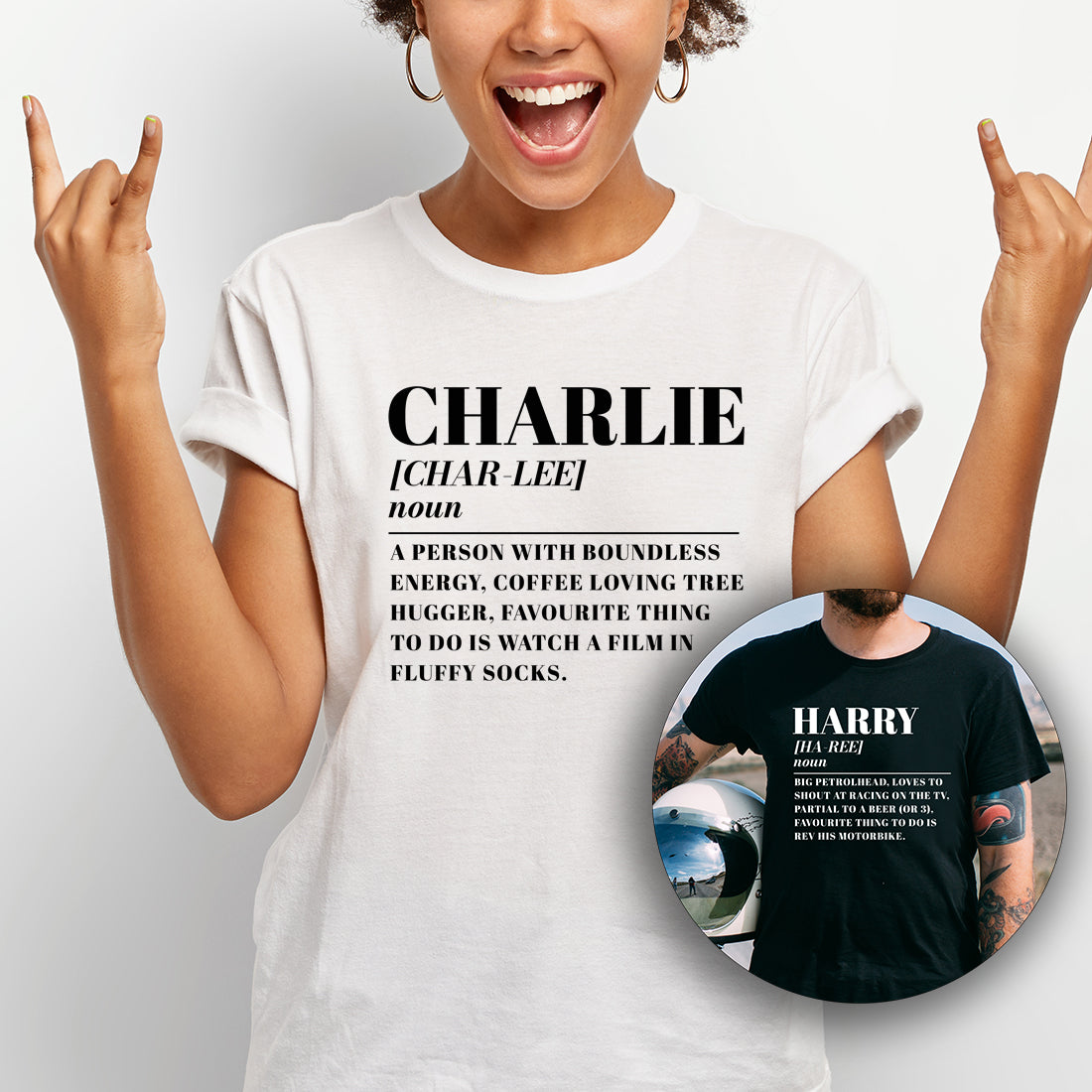 Name Dictionary Meaning Definition Unisex Men's or Women's White or Black T-Shirt-Love Lumi Ltd