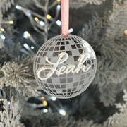 Personalised Disco Mirror Ball Christmas Tree Decoration