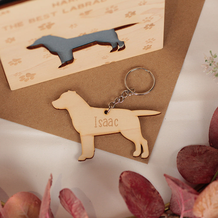 Dog Breed Engraved Wooden Birthday Greetings Card with Keyring Gift-Love Lumi Ltd