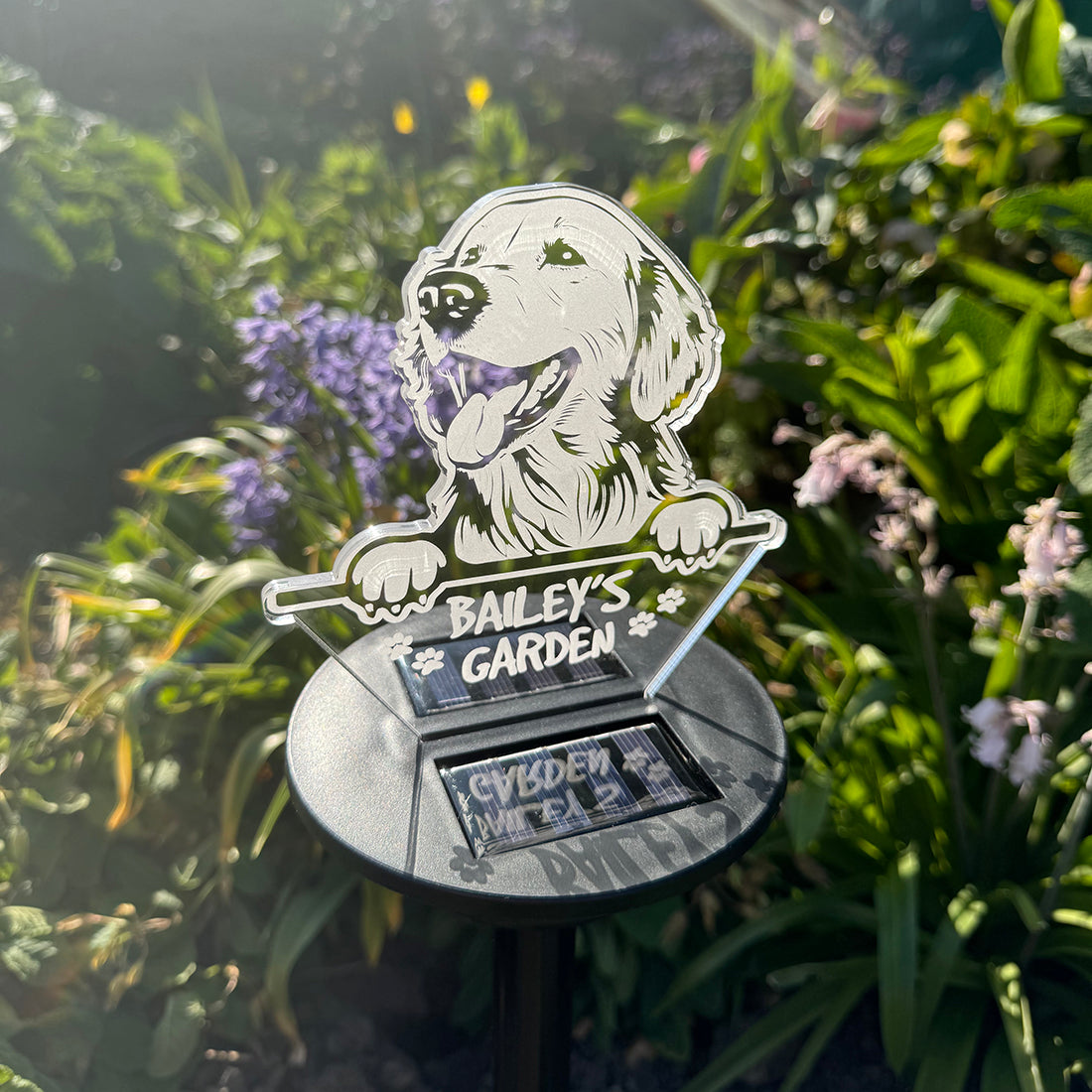 Pet Dog Breed Colour Changing Garden Solar Light