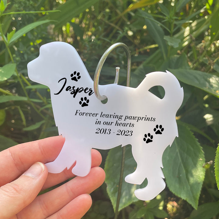 Acrylic Dog Breed Silhouette Pet Memorial Garden Tag Wire Holder-Love Lumi Ltd