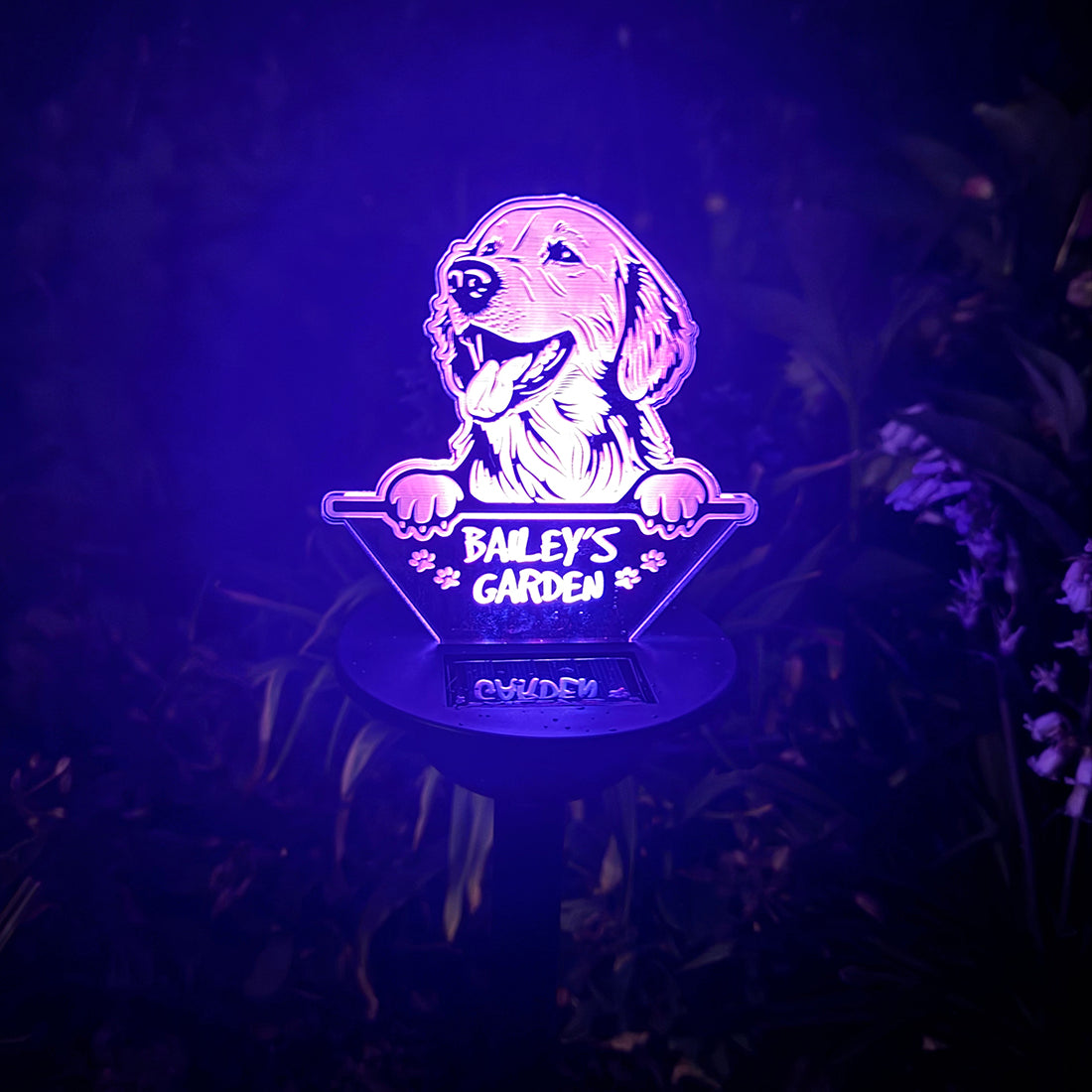 Pet Dog Breed Colour Changing Garden Solar Light