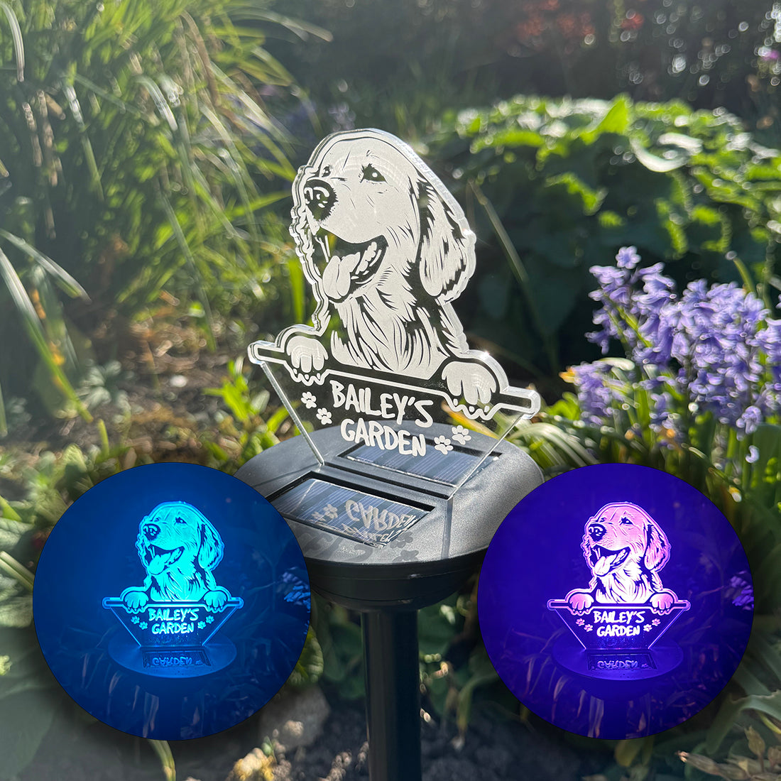Pet Dog Breed Colour Changing Garden Solar Light