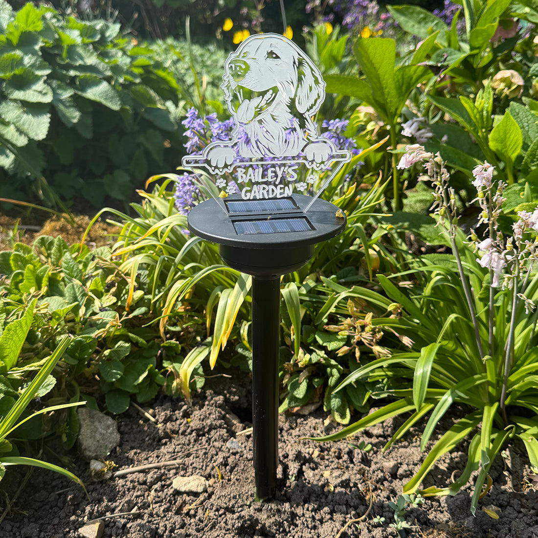 Pet Dog Breed Colour Changing Garden Solar Light