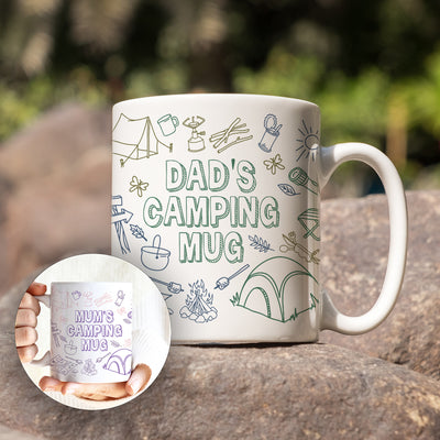 Personalised Camping Doodles Ceramic Mug