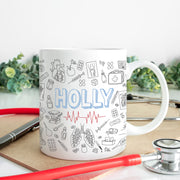 Personalised Number One Student Doctor Doodles Ceramic Mug