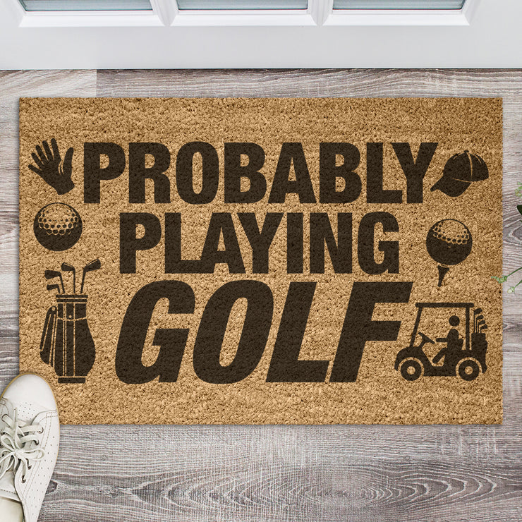 Probably... Playing Golf Indoor Door Mat-Love Lumi Ltd