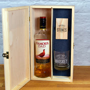 Ultimate Whiskey Whisky Lover Gift Set Bottle Box with Glass and Stones